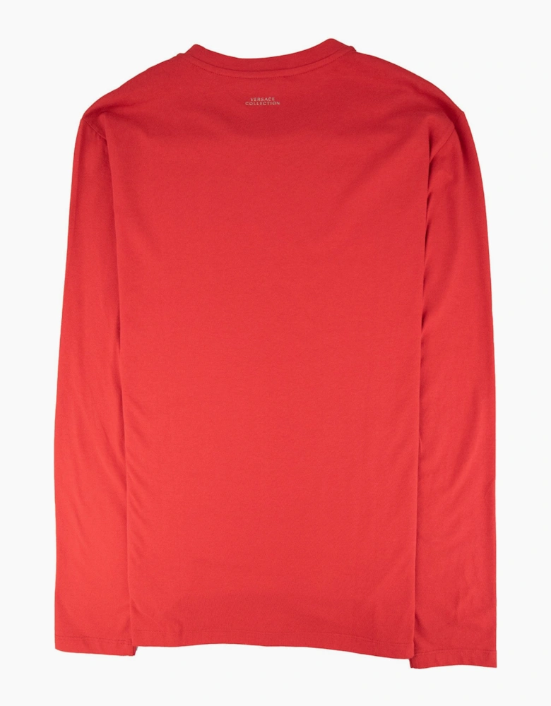 Versace Collection Faded Metallic Medusa Top Red