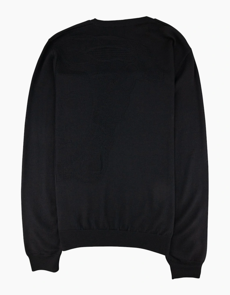 Versace Collection Back Medusa Knitted Sweater Black