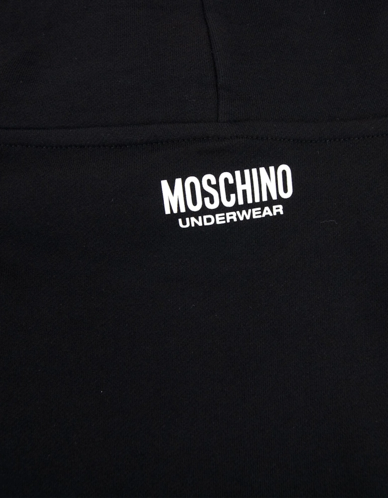 Moschino Underwear Tape Logo Lounge Hooded Sweatshirt Black 0555