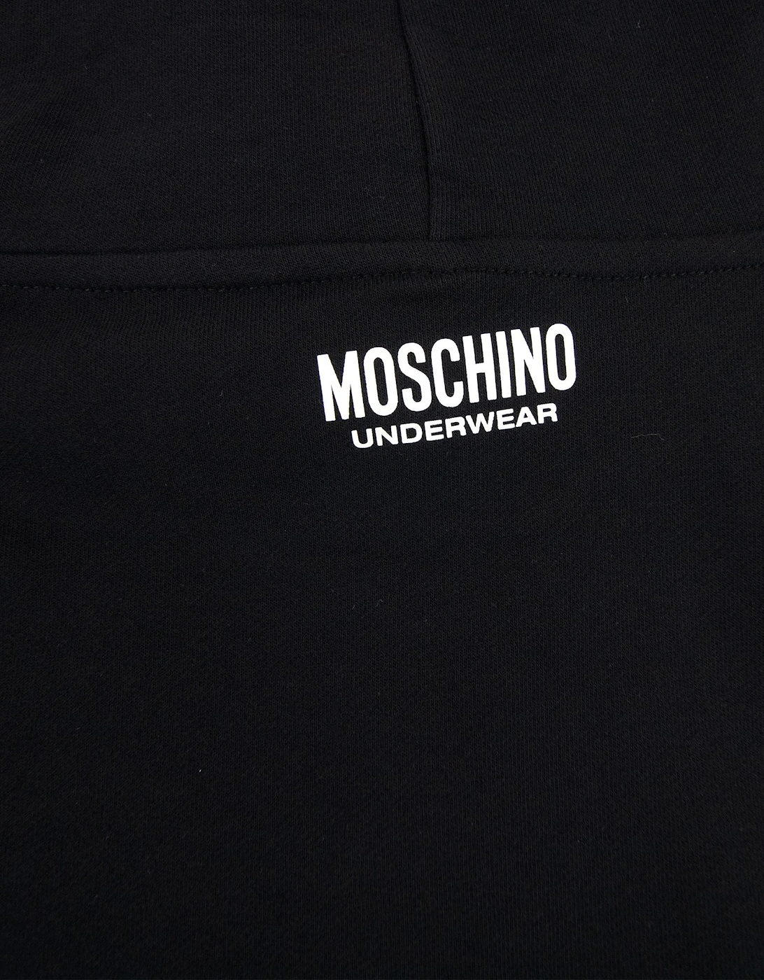 Moschino Underwear Tape Logo Lounge Hooded Sweatshirt Black 0555