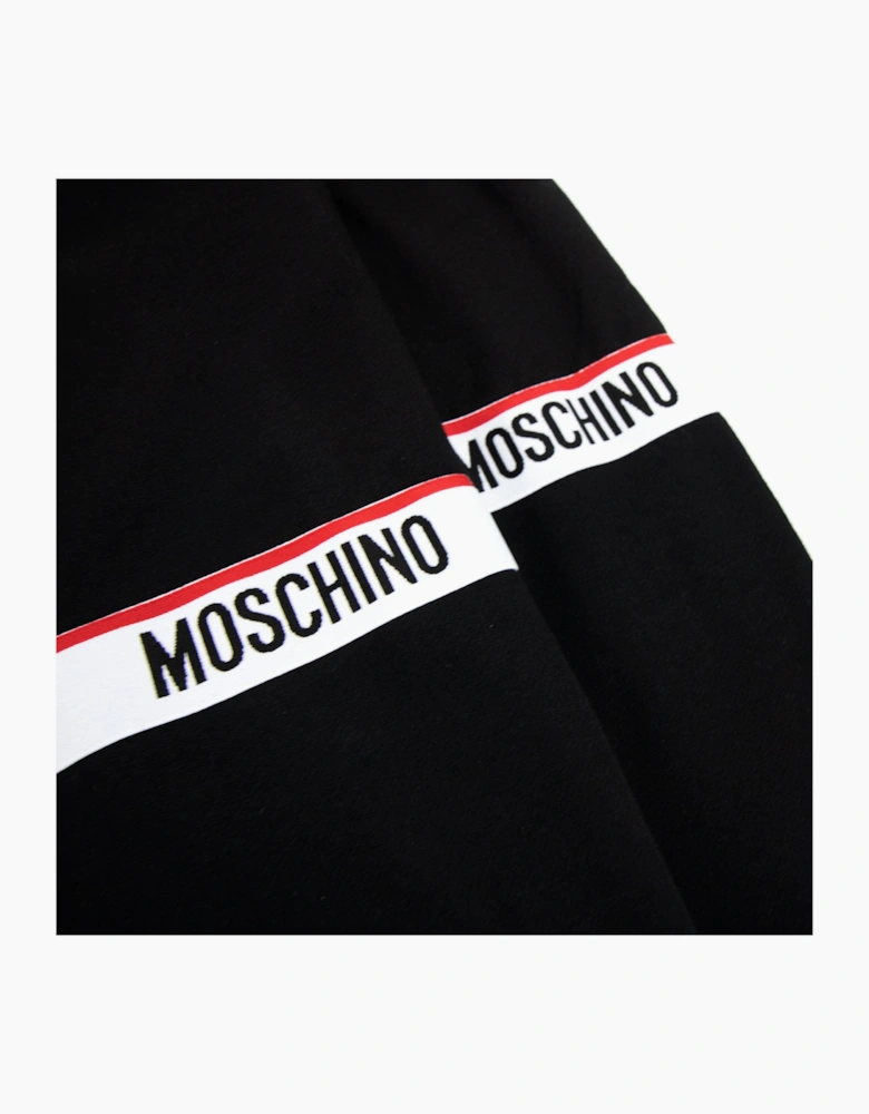 Moschino Underwear Tape Logo Lounge Hooded Sweatshirt Black 0555
