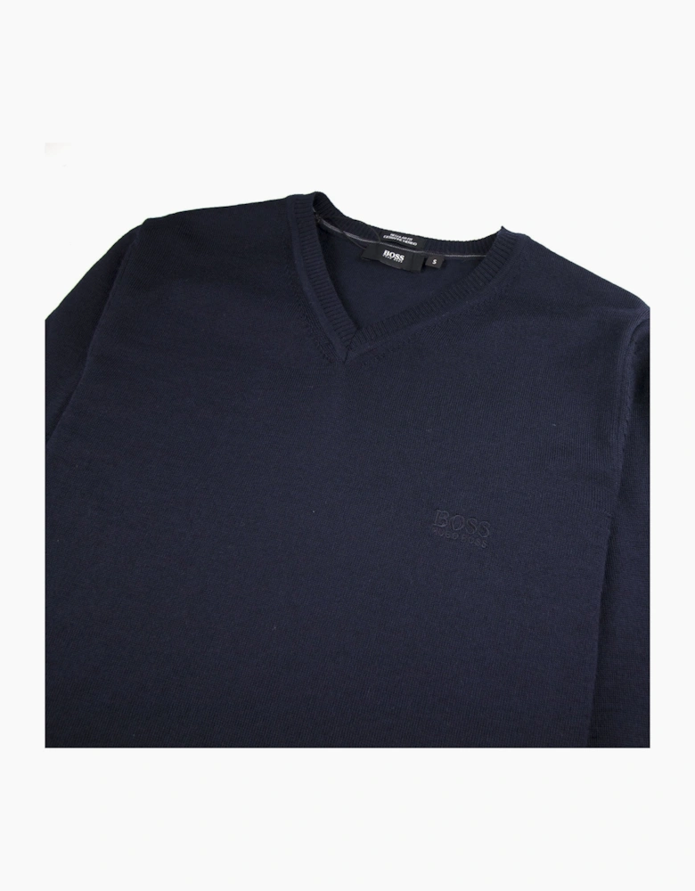 Hugo Boss Bargritte-B V Neck Knitted Jumper Navy