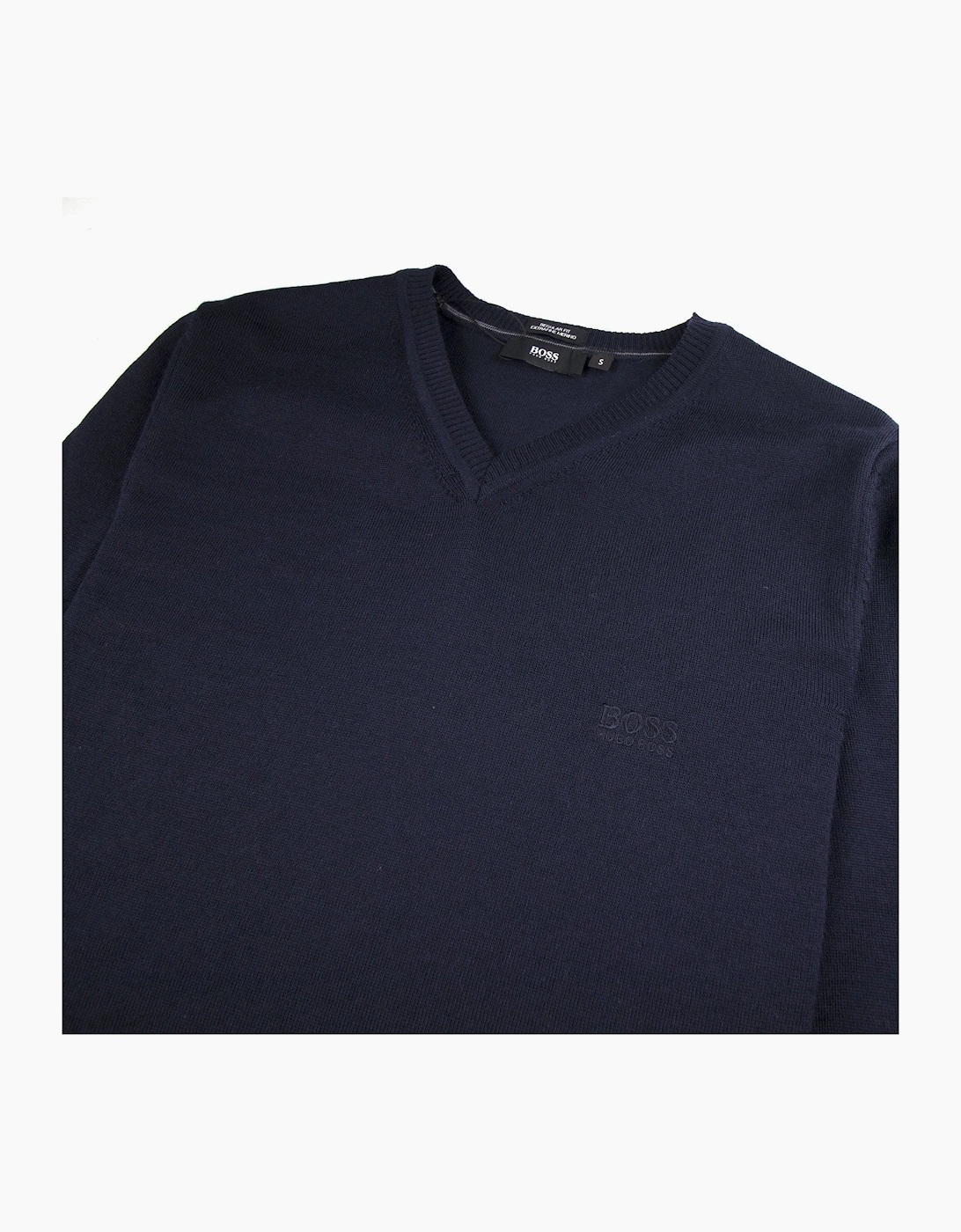 Hugo Boss Bargritte-B V Neck Knitted Jumper Navy