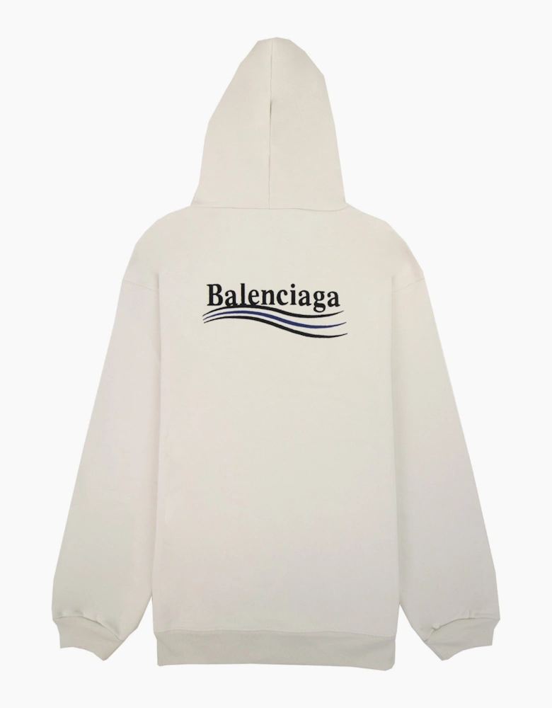 Balenciaga Logo Print Hoodied Sweatshirt White 9084