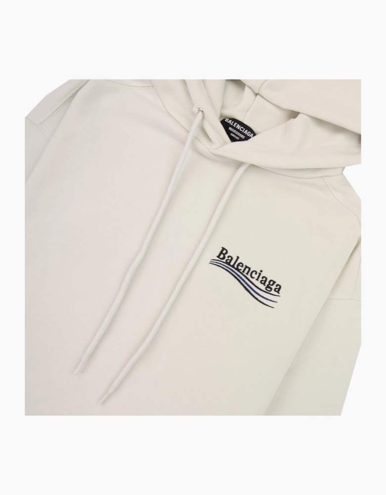 Balenciaga Logo Print Hoodied Sweatshirt White 9084