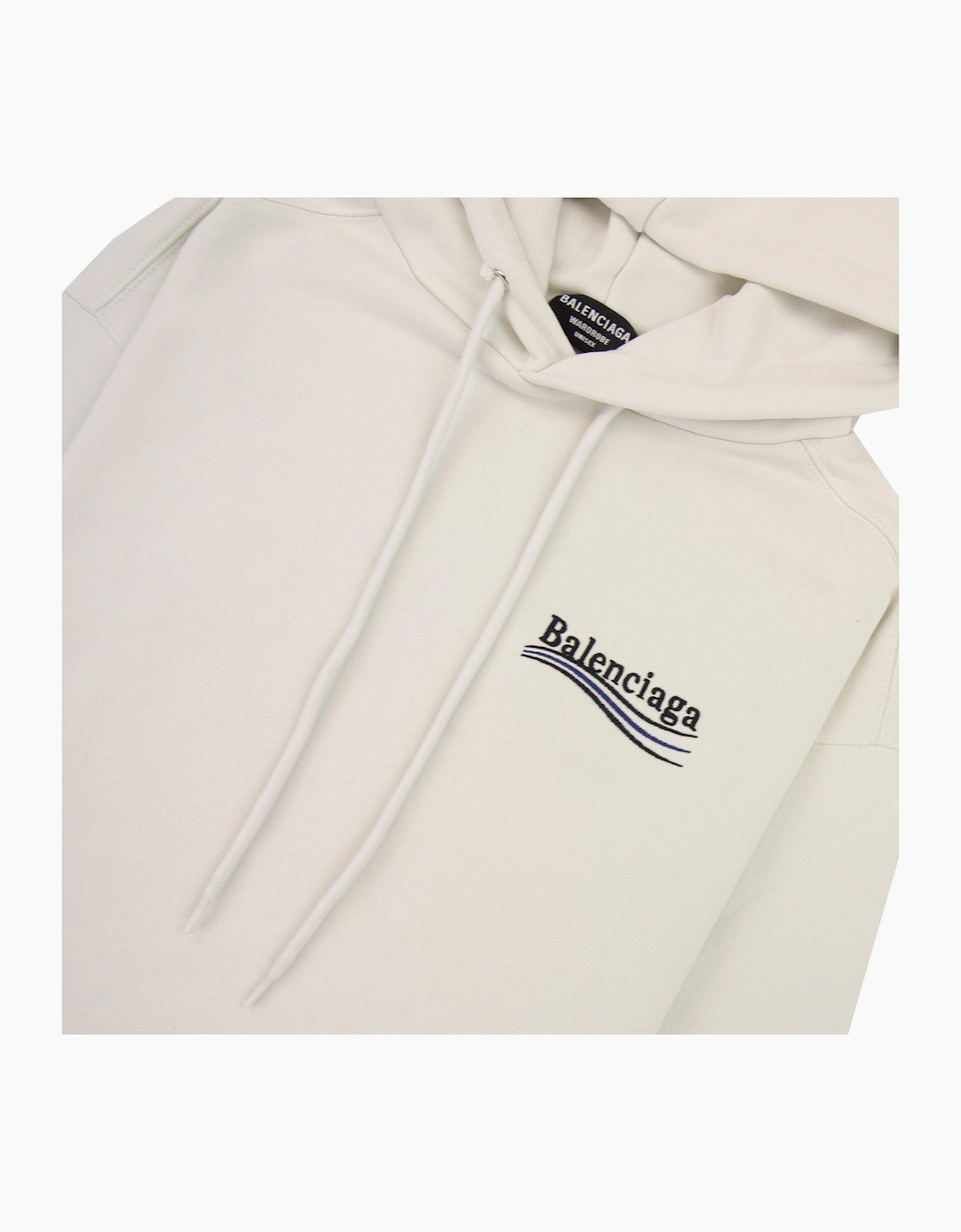 Balenciaga Logo Print Hoodied Sweatshirt White 9084
