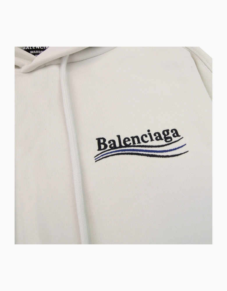 Balenciaga Logo Print Hoodied Sweatshirt White 9084