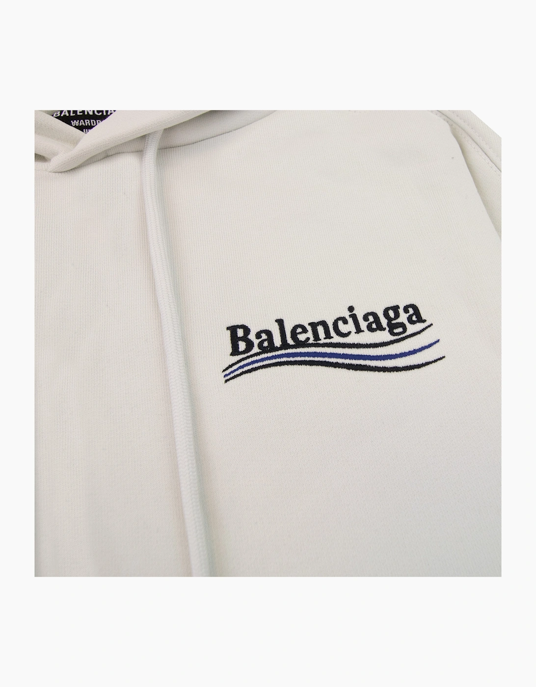 Balenciaga Logo Print Hoodied Sweatshirt White 9084