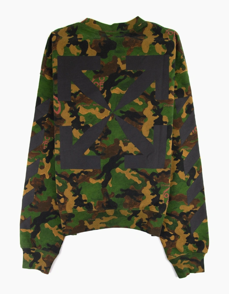 Off White Camouflage Oversized Crewneck Sweatshirt Camo