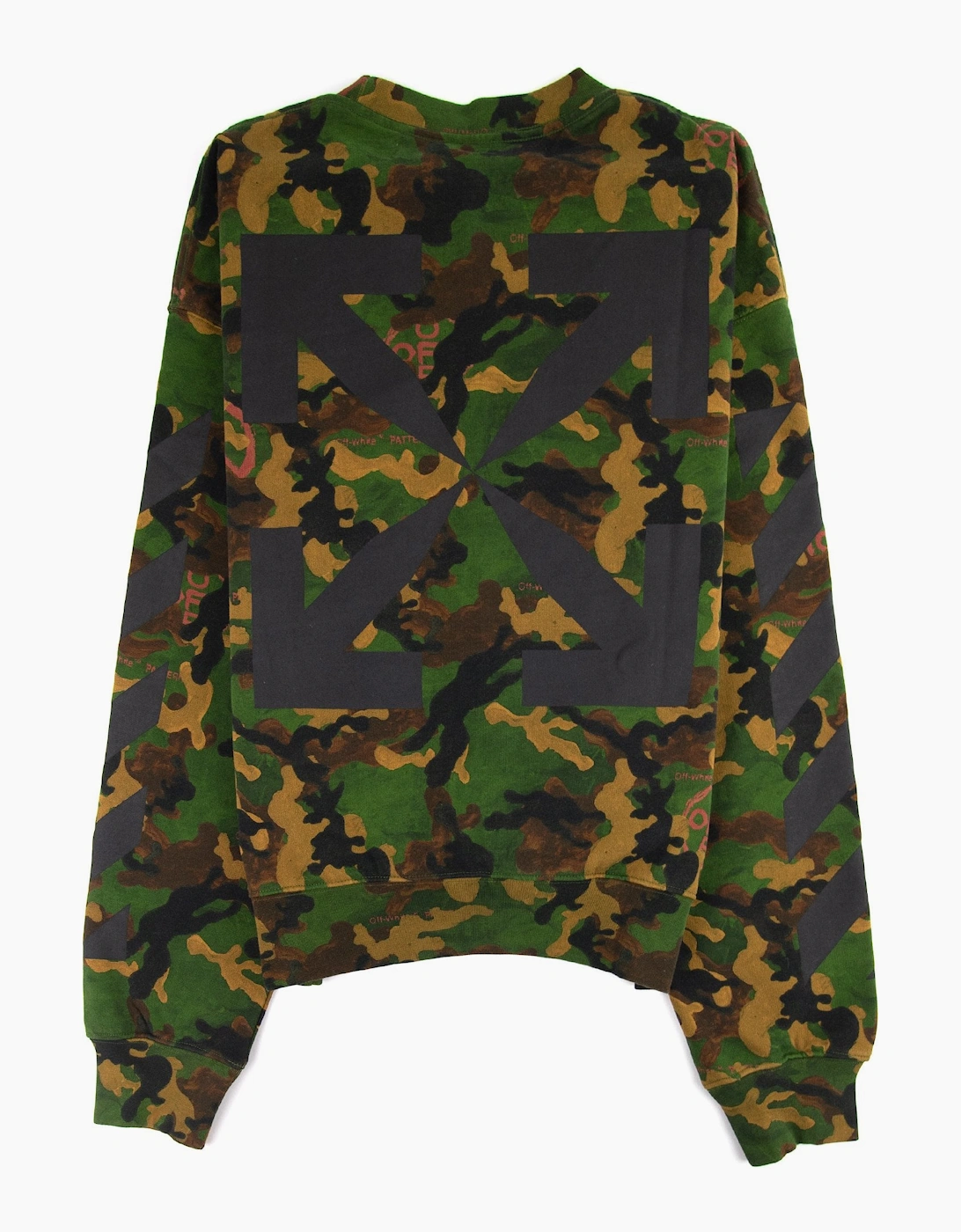 Off White Camouflage Oversized Crewneck Sweatshirt Camo
