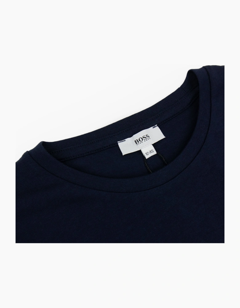 Hugo Boss Kids Printed Logo L/s T Shirt Navy