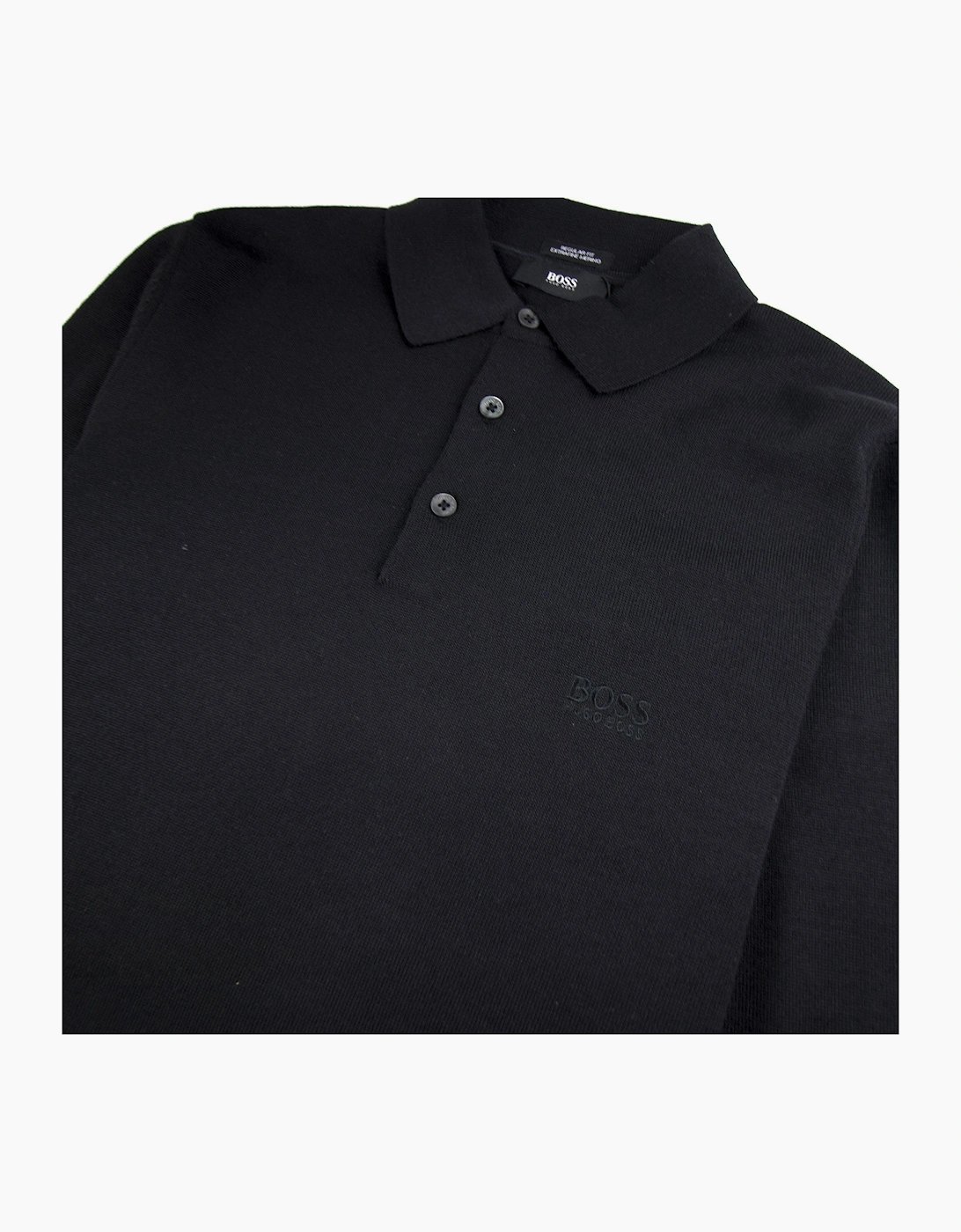Hugo Boss Banet-B Long Sleeve Knitted Polo Black