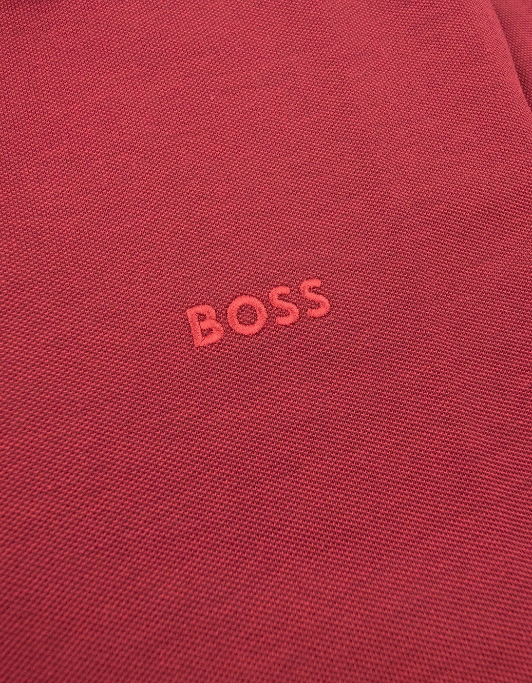 Hugo Boss Paule 4 Slim Fit Branded Placket Polo Burgundy 654