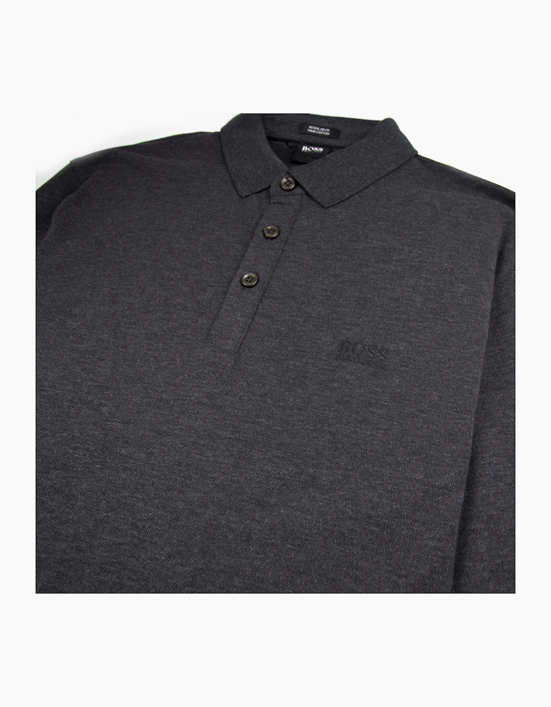 Hugo Boss Pado 10 Long Sleeve Polo Shirt Dark Grey
