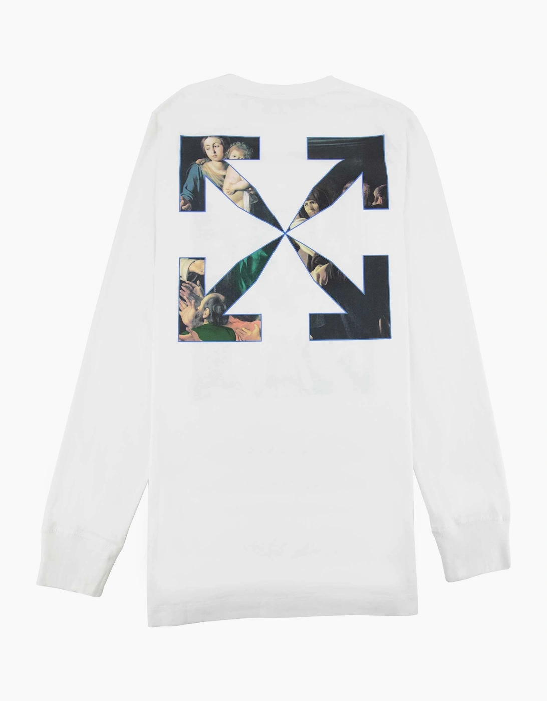 Off White Caravag Printed L/s T Shirt White/black