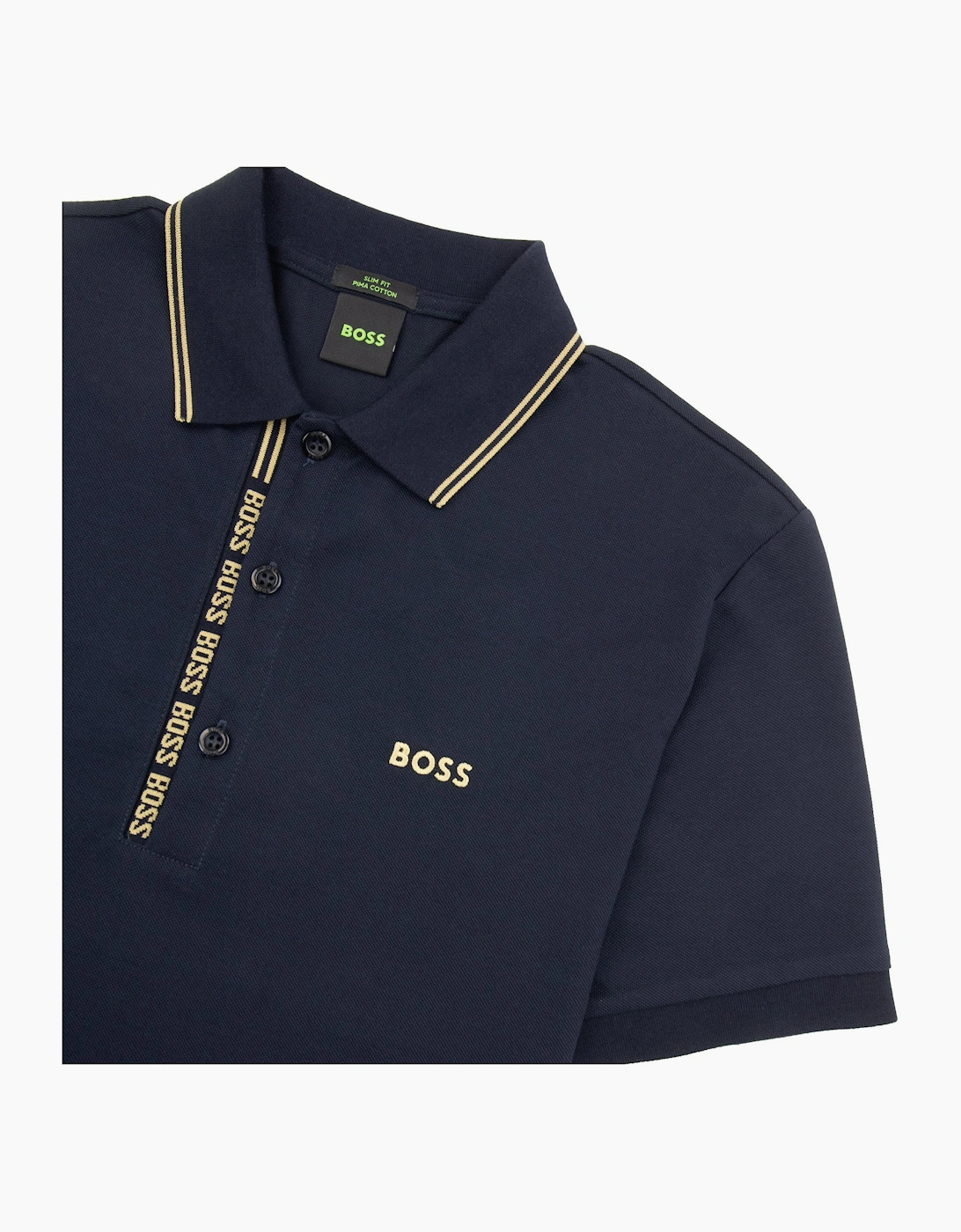 Hugo Boss Paule 4 Slim Fit Branded Placket Polo Navy 403