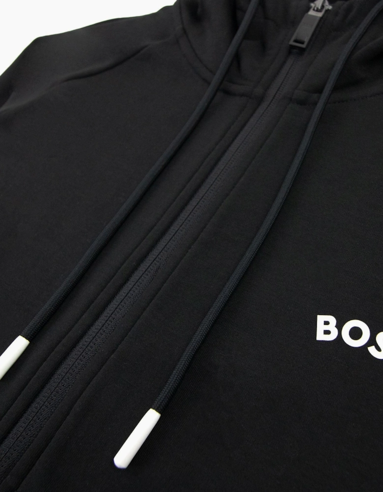 Hugo Boss Saggy 2 Curved Logo Hoody Black