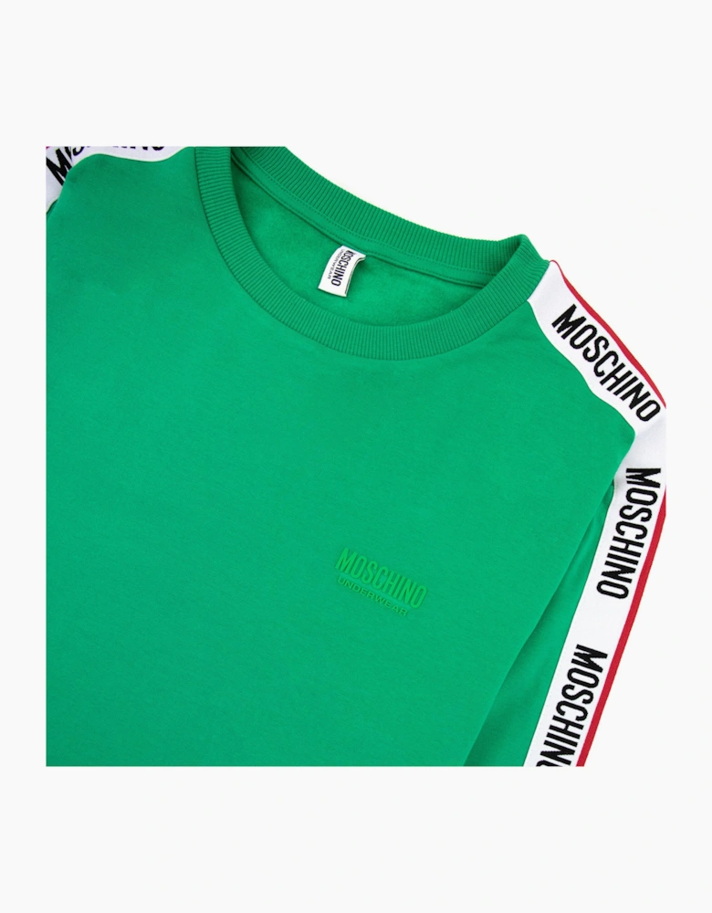 Moschino Underwear Tape Logo Crew Neck Sweatshirt Green