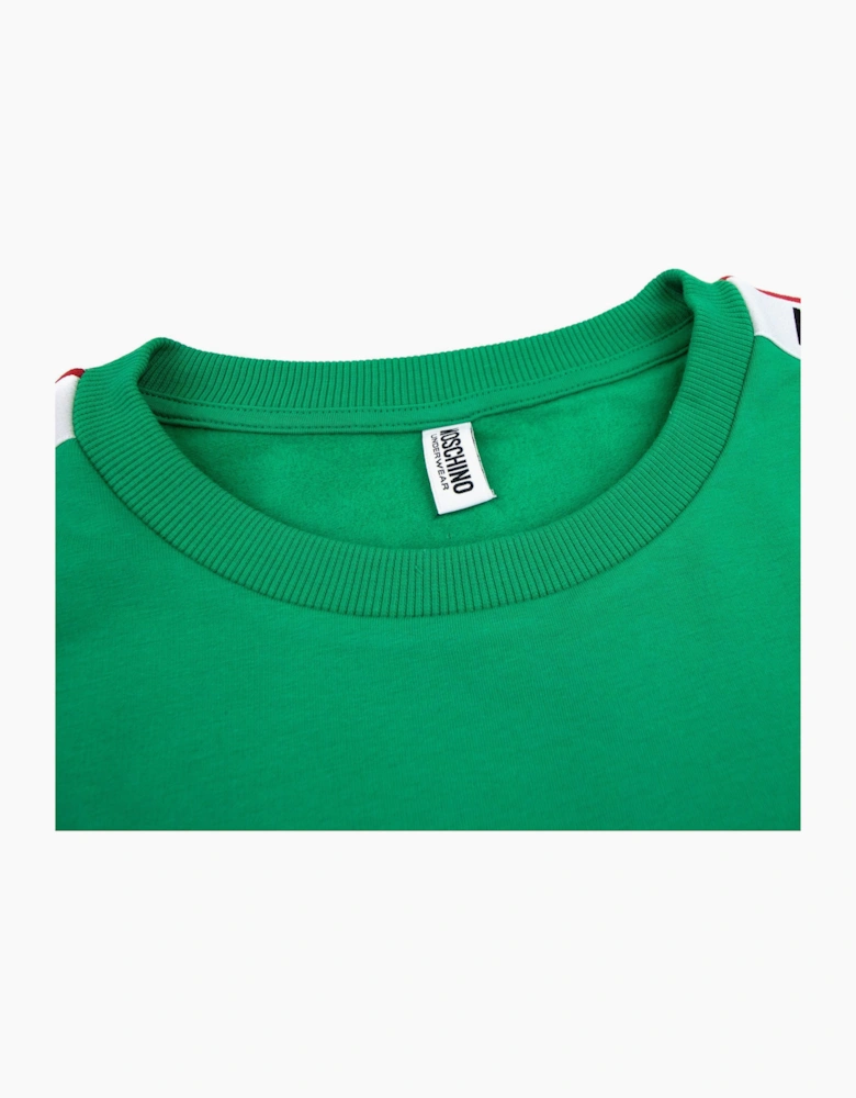 Moschino Underwear Tape Logo Crew Neck Sweatshirt Green