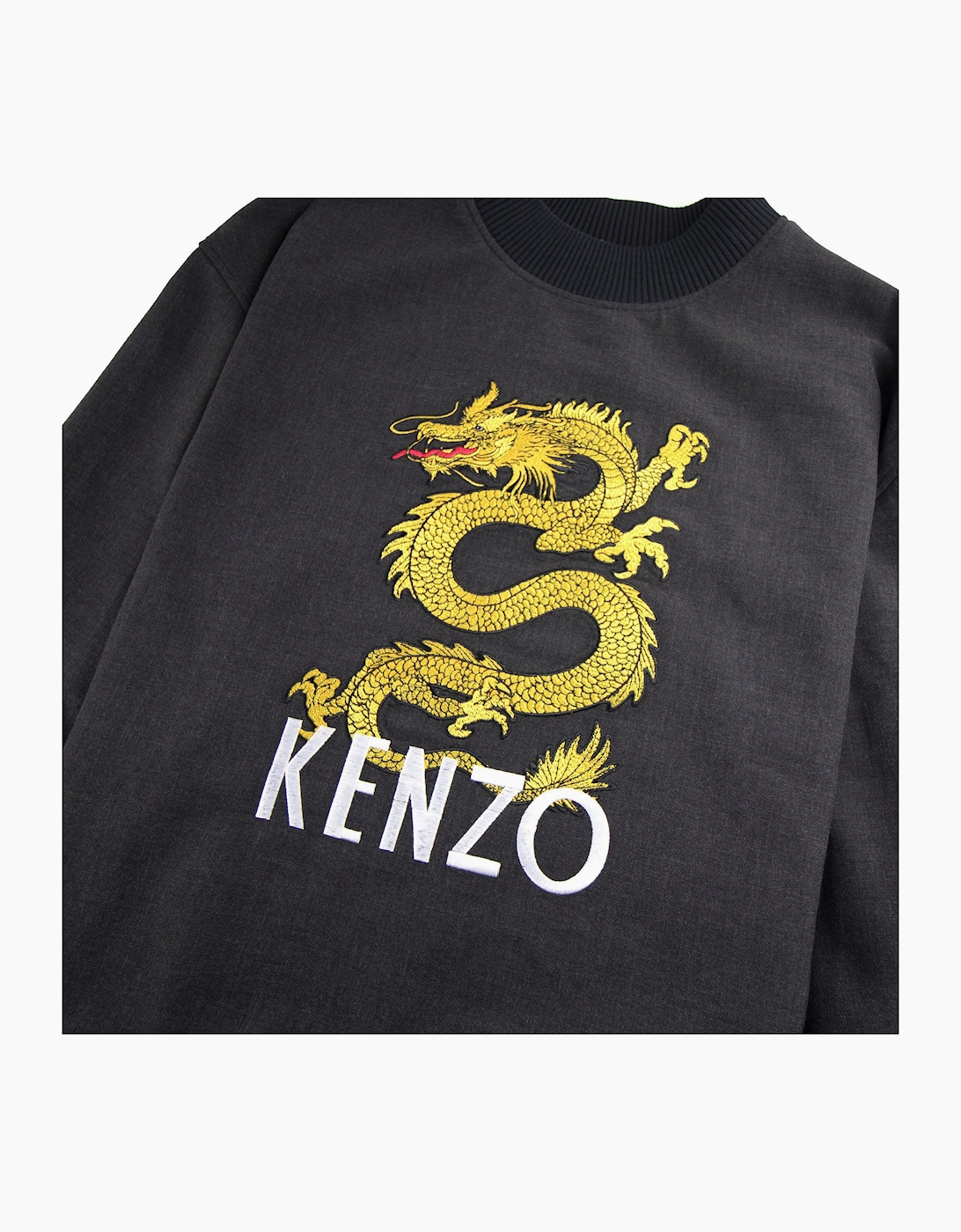 Kenzo Dragon Woven Sweatshirt Dark Grey