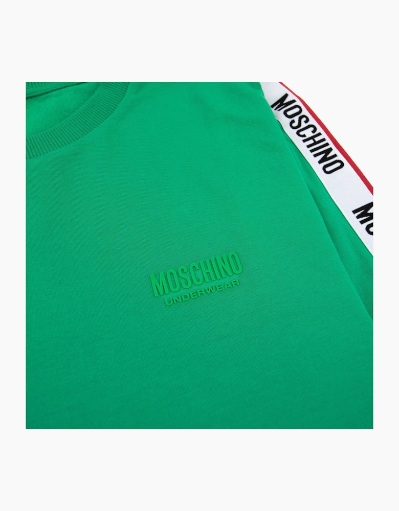 Moschino Underwear Tape Logo Crew Neck Sweatshirt Green