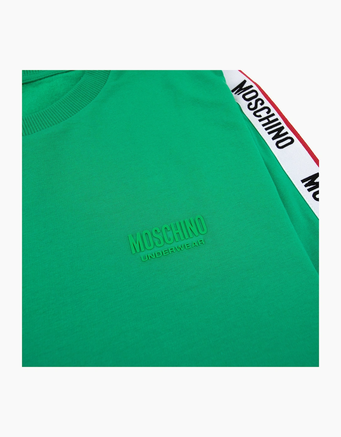 Moschino Underwear Tape Logo Crew Neck Sweatshirt Green