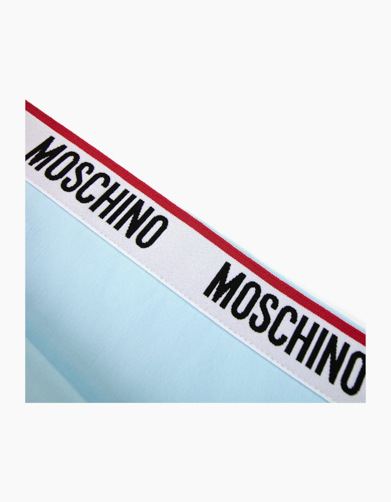 Moschino Underwear Tape Logo Crew Neck Sweatshirt Sky Blue 0332