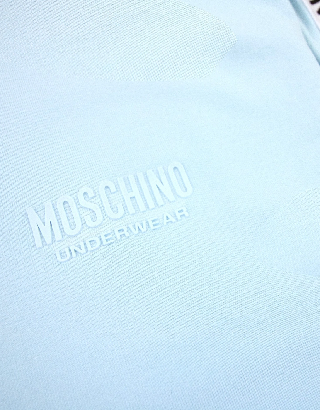 Moschino Underwear Tape Logo Crew Neck Sweatshirt Sky Blue 0332