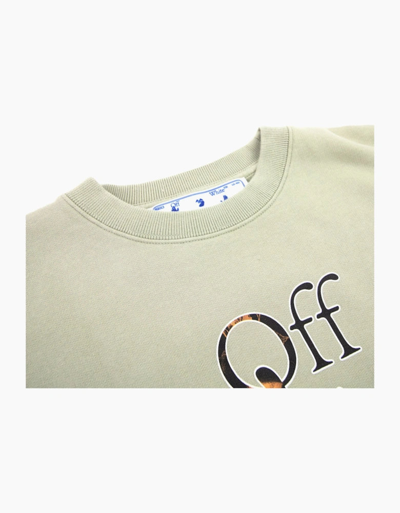 Off White Carav Hand Over Crewneck Sweatshirt Abbey Stone