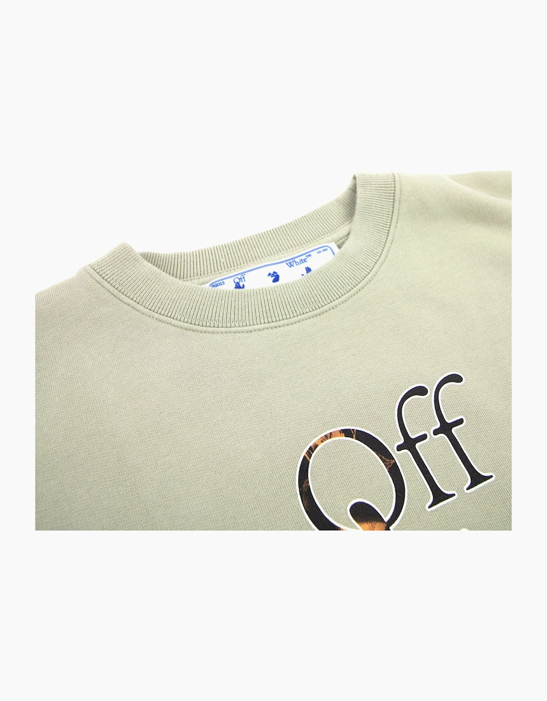 Off White Carav Hand Over Crewneck Sweatshirt Abbey Stone