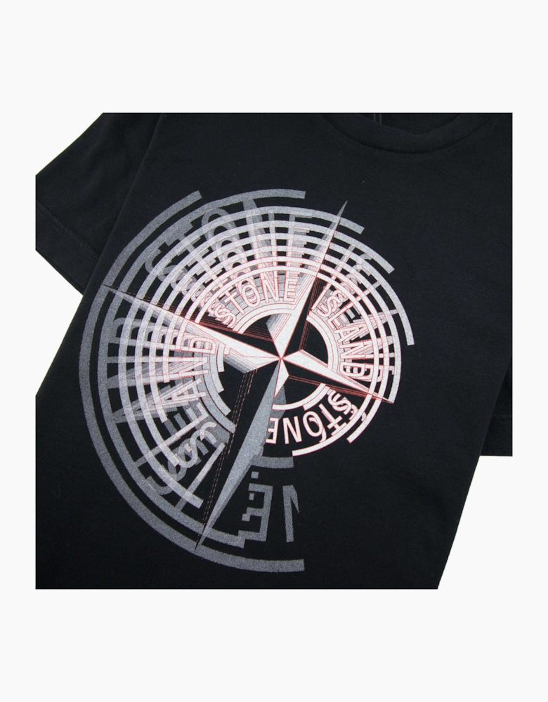 Stone Island Junior Spiral Compass T-Shirt Black