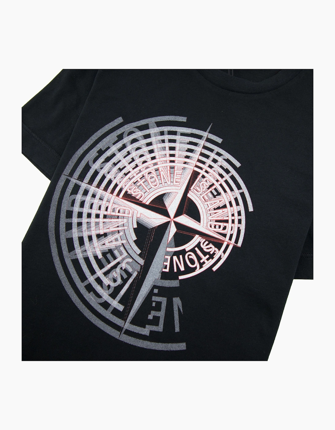 Stone Island Junior Spiral Compass T-Shirt Black