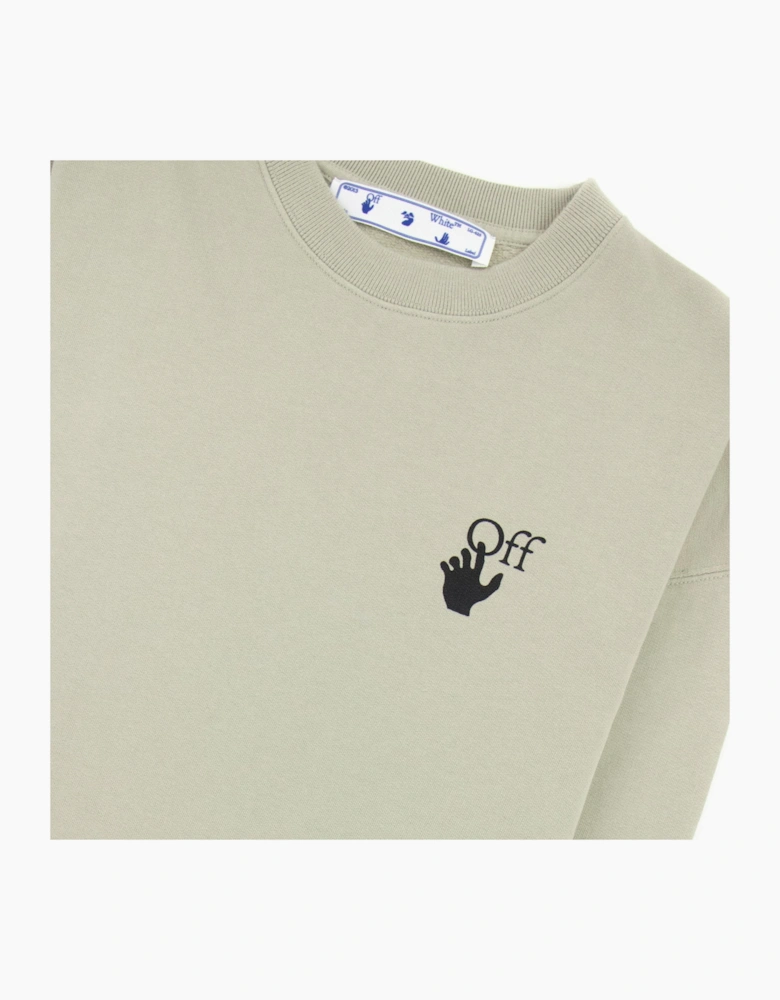 Off White Bubble Arrow Over Crewneck Sweatshirt Stone Grey