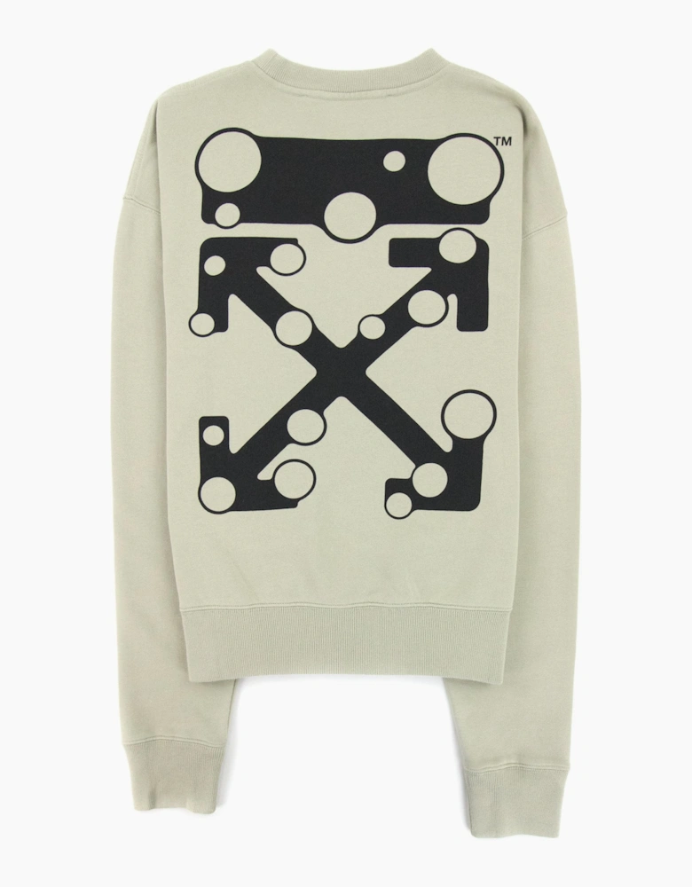 Off White Bubble Arrow Over Crewneck Sweatshirt Stone Grey