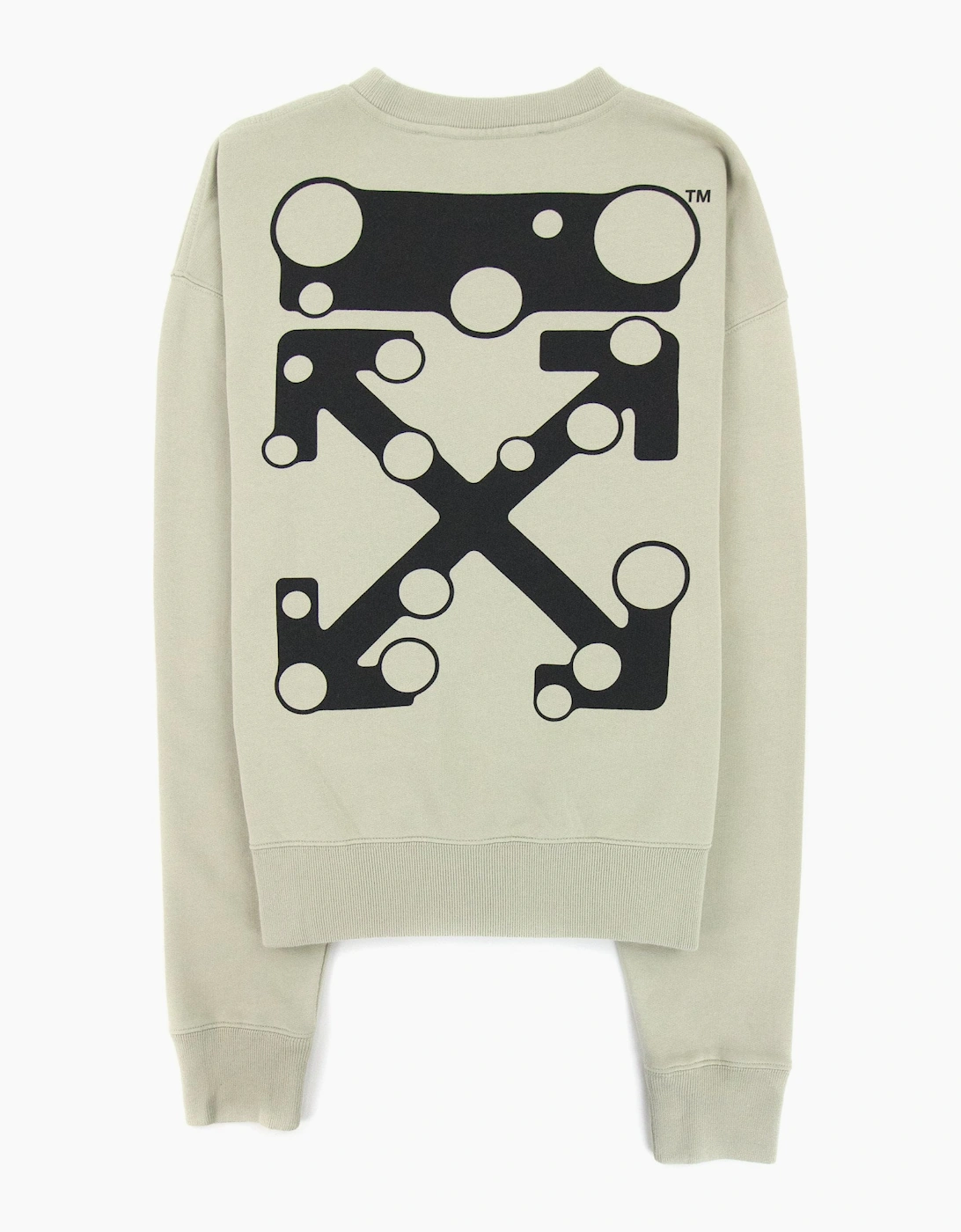 Off White Bubble Arrow Over Crewneck Sweatshirt Stone Grey