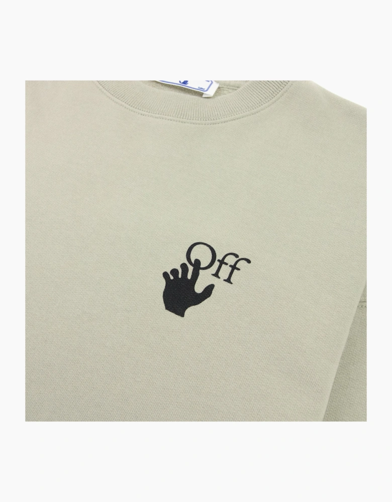 Off White Bubble Arrow Over Crewneck Sweatshirt Stone Grey