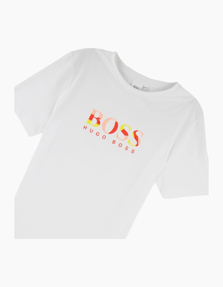 Hugo Boss Kids Multi Chest Logo T Shirt White