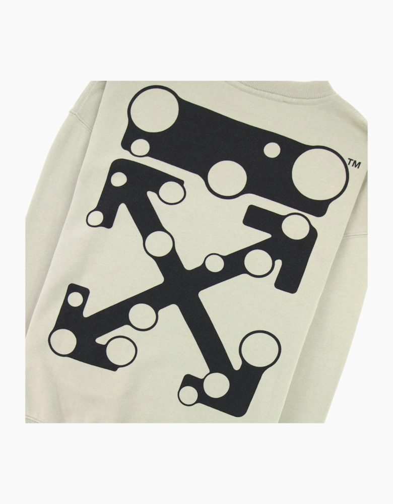 Off White Bubble Arrow Over Crewneck Sweatshirt Stone Grey