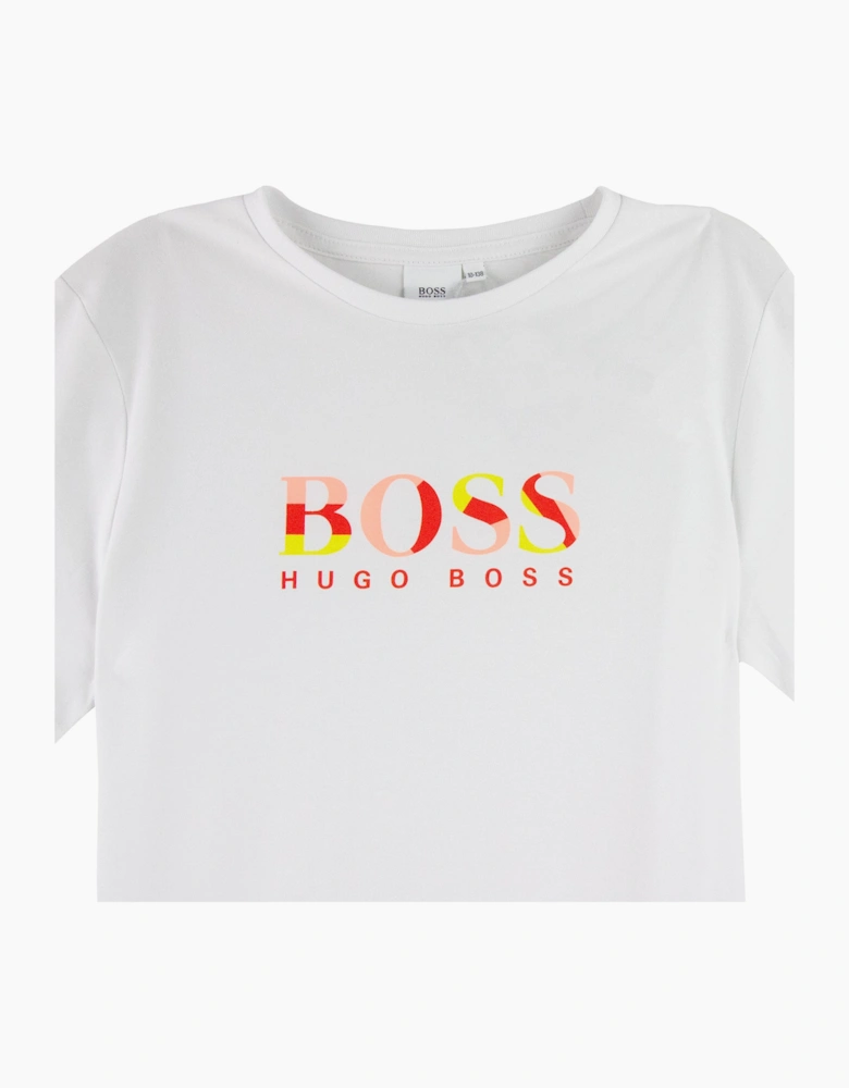 Hugo Boss Kids Multi Chest Logo T Shirt White