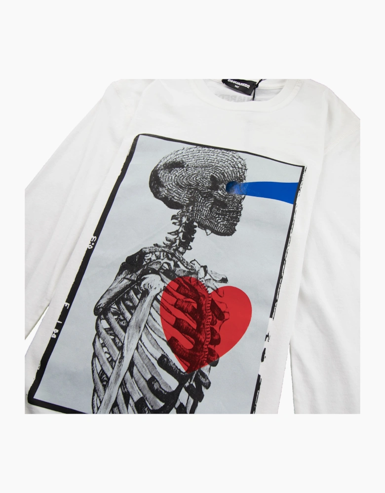 Dsquared2 Kids Long Sleeve X-Ray Heart T-Shirt White