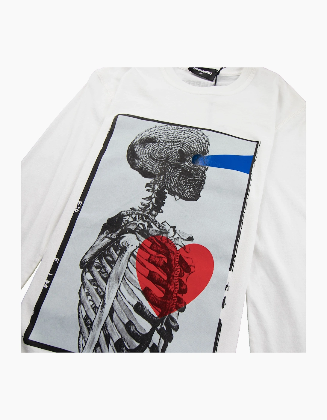 Dsquared2 Kids Long Sleeve X-Ray Heart T-Shirt White