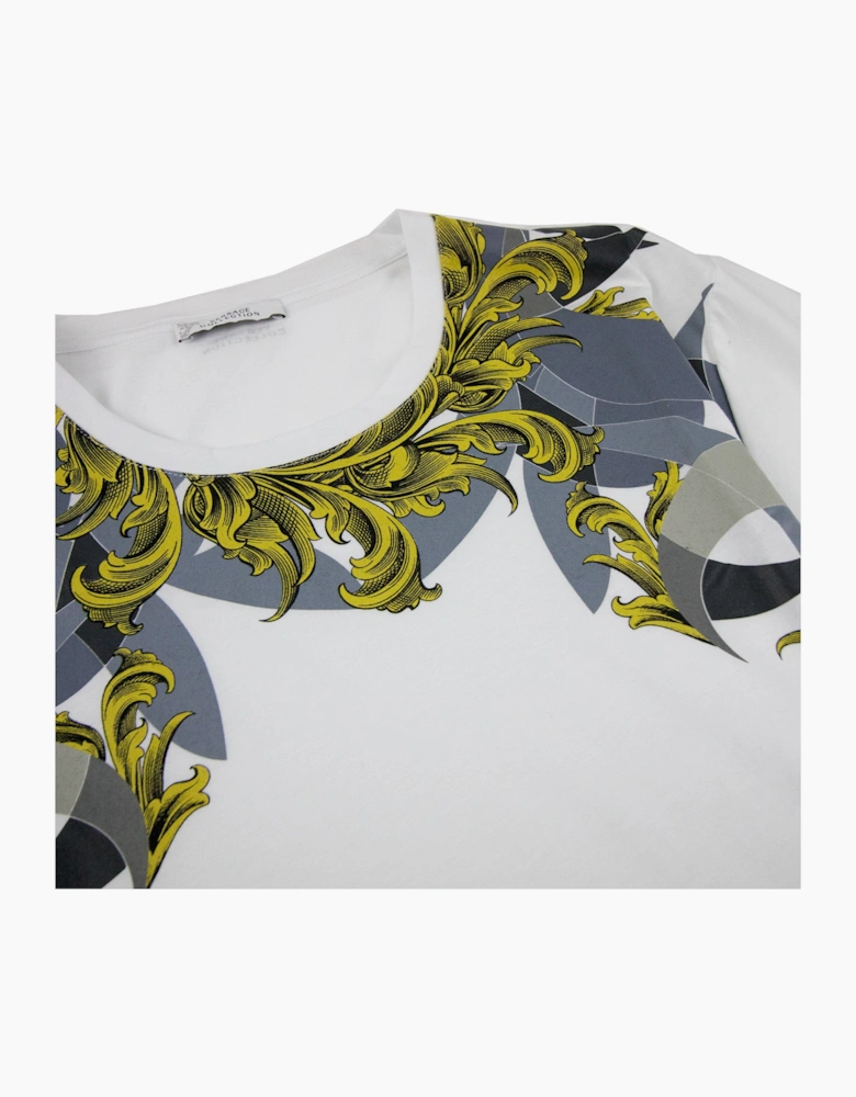Versace Collection Neck Baroque Print T-shirt White