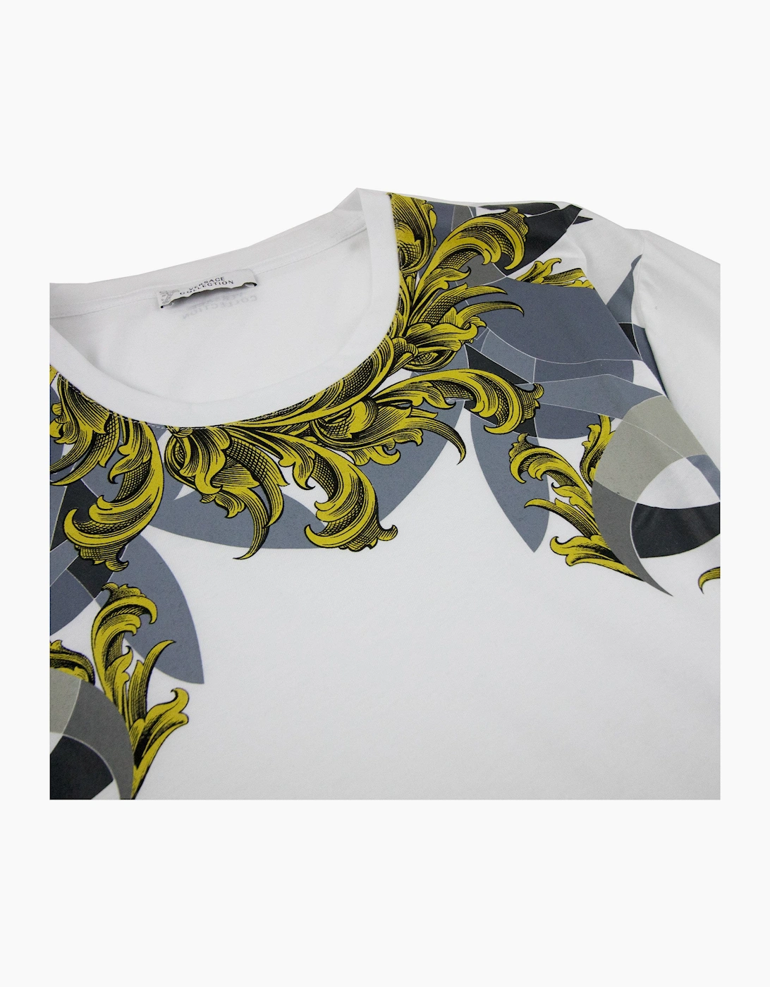 Versace Collection Neck Baroque Print T-shirt White