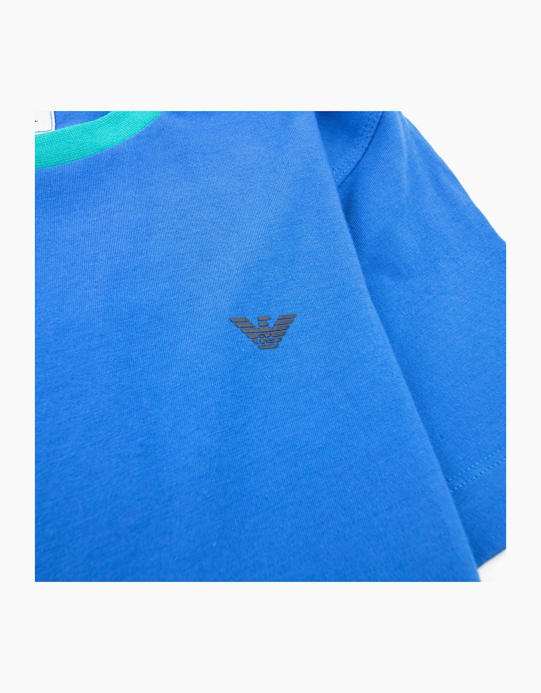 Armani Junior Logo Crewneck T Shirt Blue