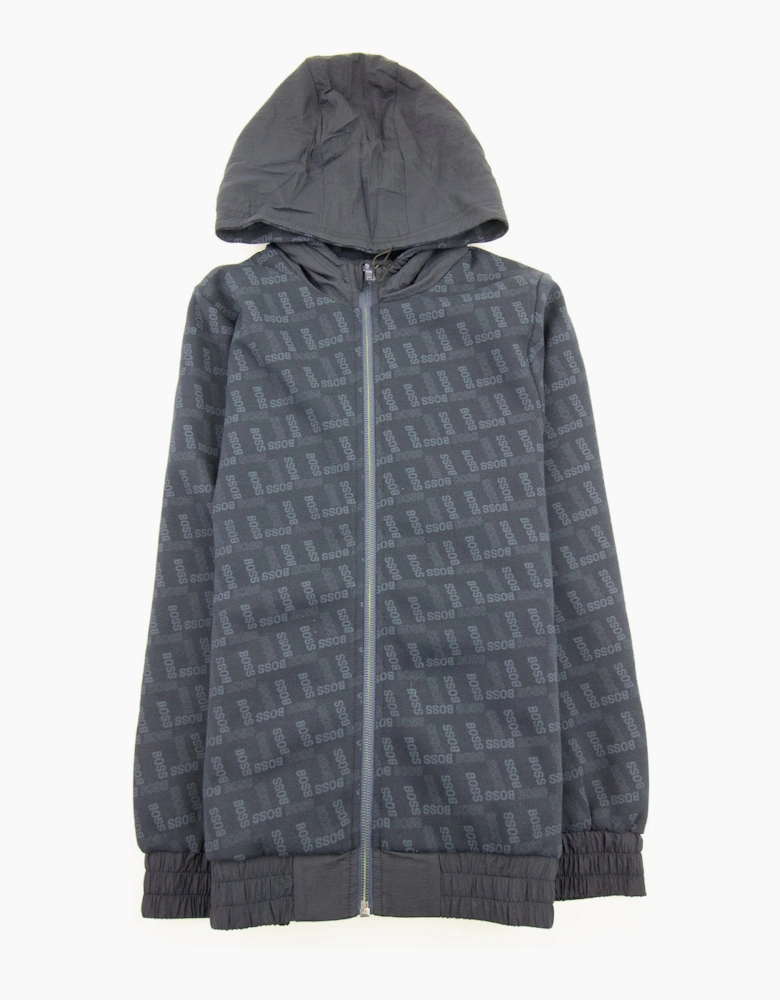 Hugo Boss Kids Reversible Zip Up Hoodie Navy