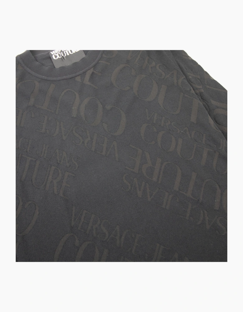 Versace Jeans Couture Embossed Writing Knitted Jumper Black