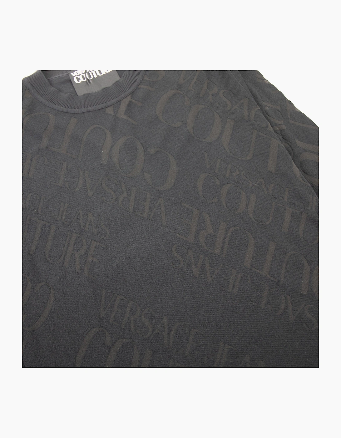 Versace Jeans Couture Embossed Writing Knitted Jumper Black