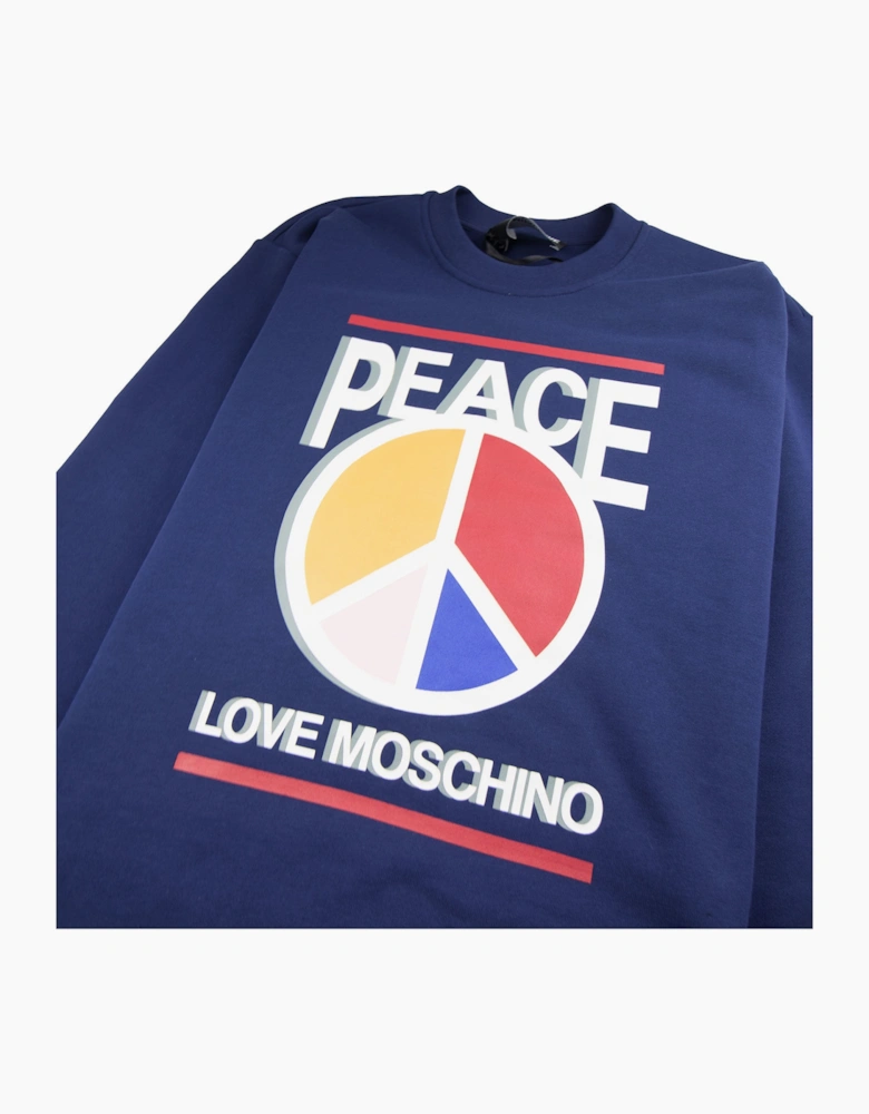 Love Moschino Peace Love Sweatshirt Blue