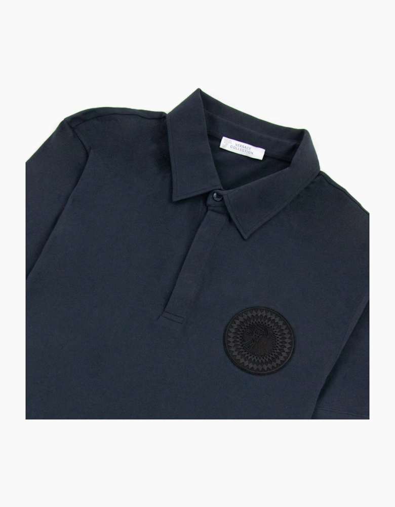 Versace Collection Rubber Logo Medusa Polo Navy