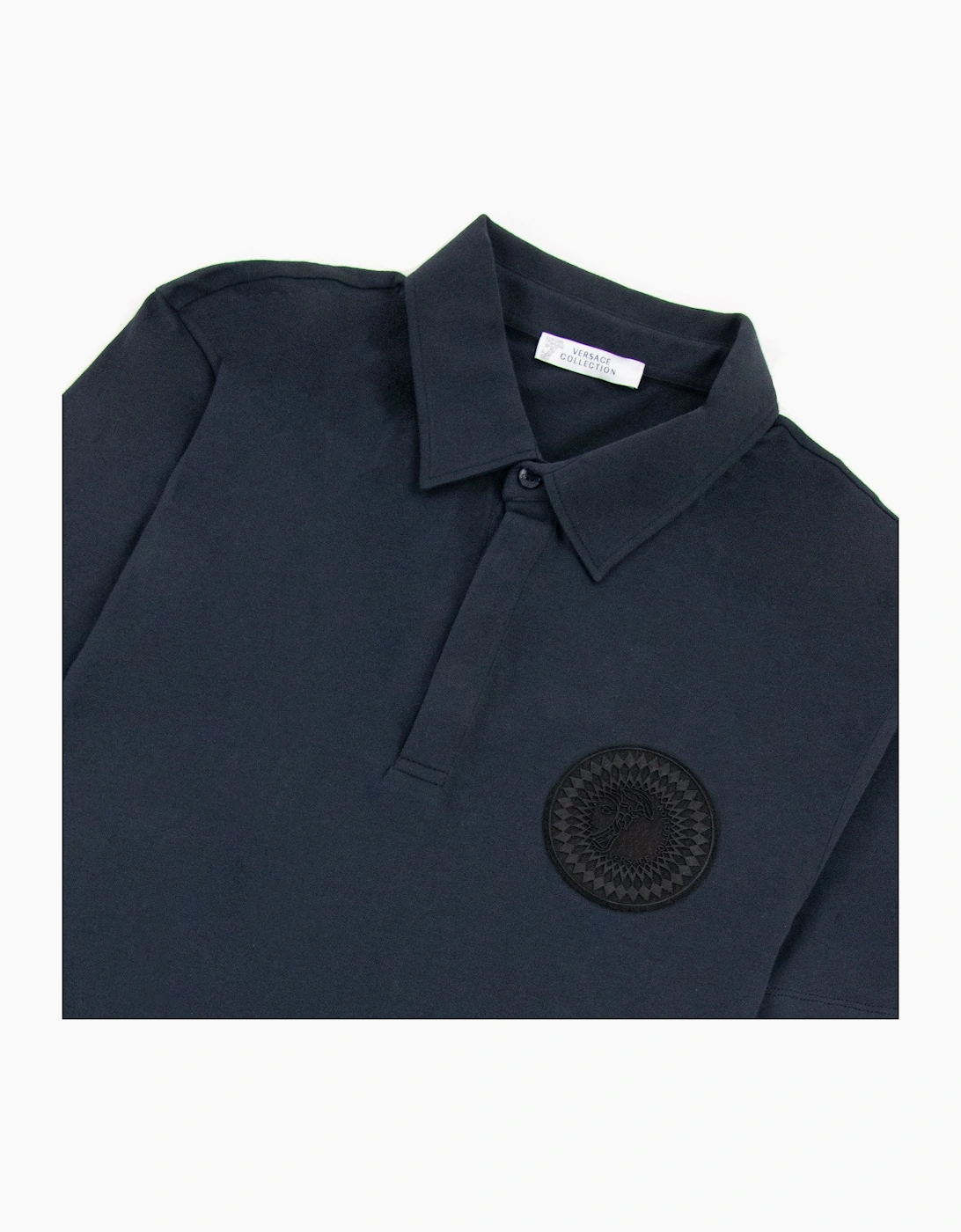 Versace Collection Rubber Logo Medusa Polo Navy